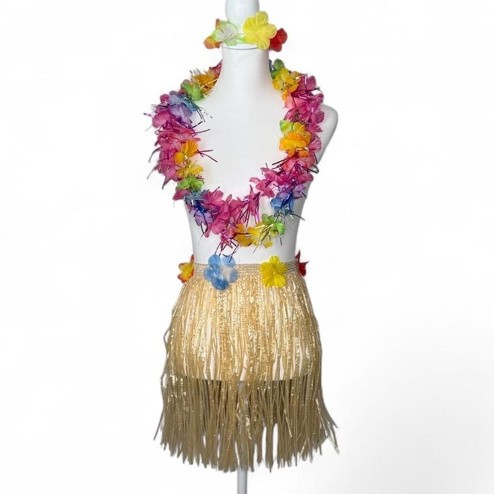 Colorful Hawaiian Hula Skirt Set